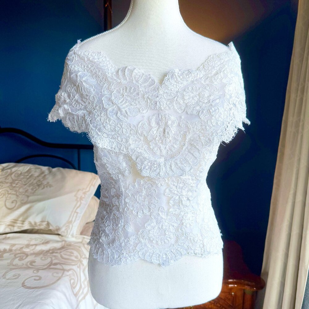 Vintage Off Shoulder Lace Bridal Bustier Corset Top